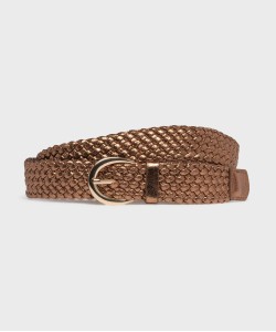 Ceinture tressée en matière métallisée femme[MISSING]